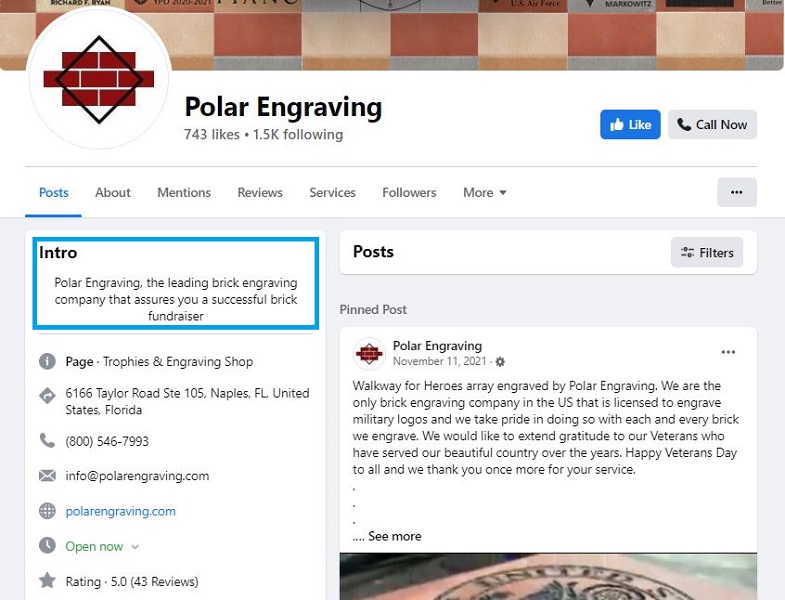 Where to find public email on Facebook page